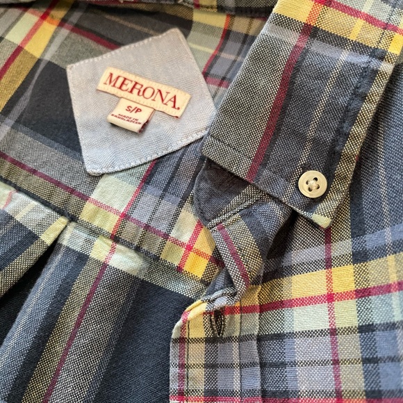 MERONA BLUE PLAID COTTON S/S SHIRT; Like-New; Size Small; $8 - Picture 11 of 16
